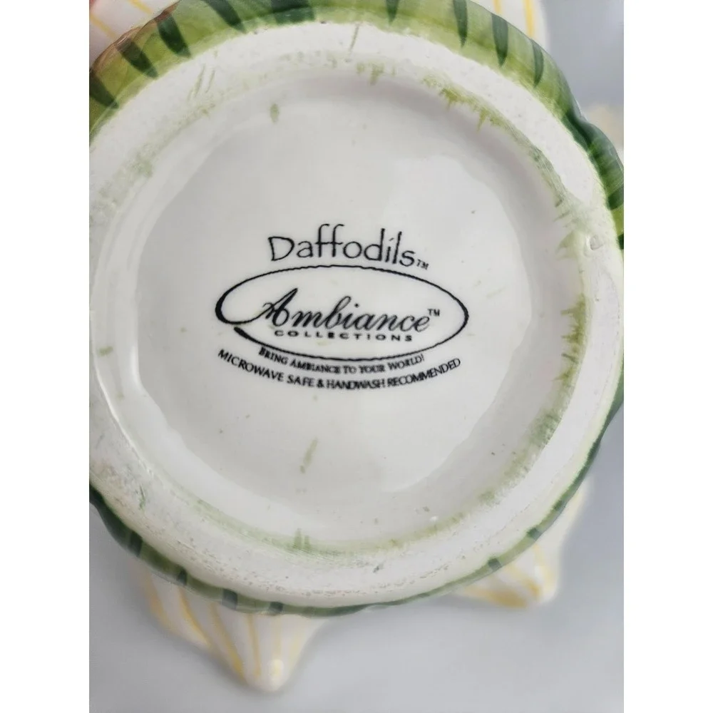 Ambiance Daffodils Sculptural Yellow Floral Bowls Set 4 Flowers‎ Spring Summer